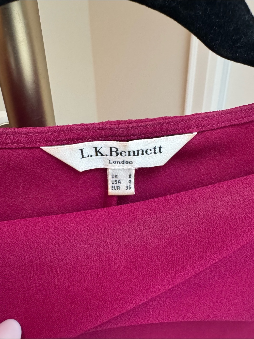 L.K. Bennett Fuchsia Short Sleeve Blouse - Picture 4 of 4